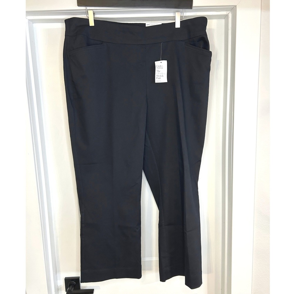 NEW Croft & Barrow Effortless Stretch Pant 20W Regular Black Bootcut Mid Rise